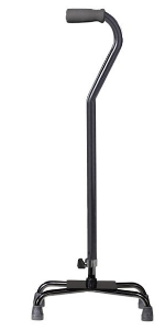 BASTON 4 PUNTOS COLOR NEGRO BASE ANCHA